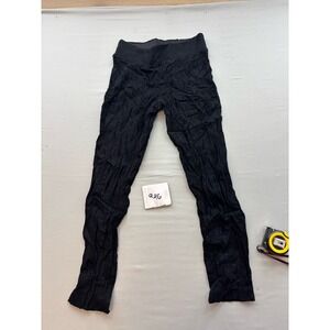 Focus 2000 Womens Black Crinkle Textured Stretch Pants Size 4 Pull On Slim Fit